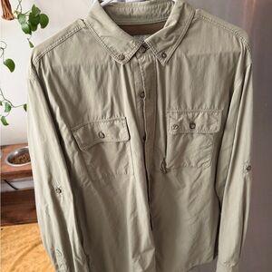 Men's Casual Tan Button Down Shirt